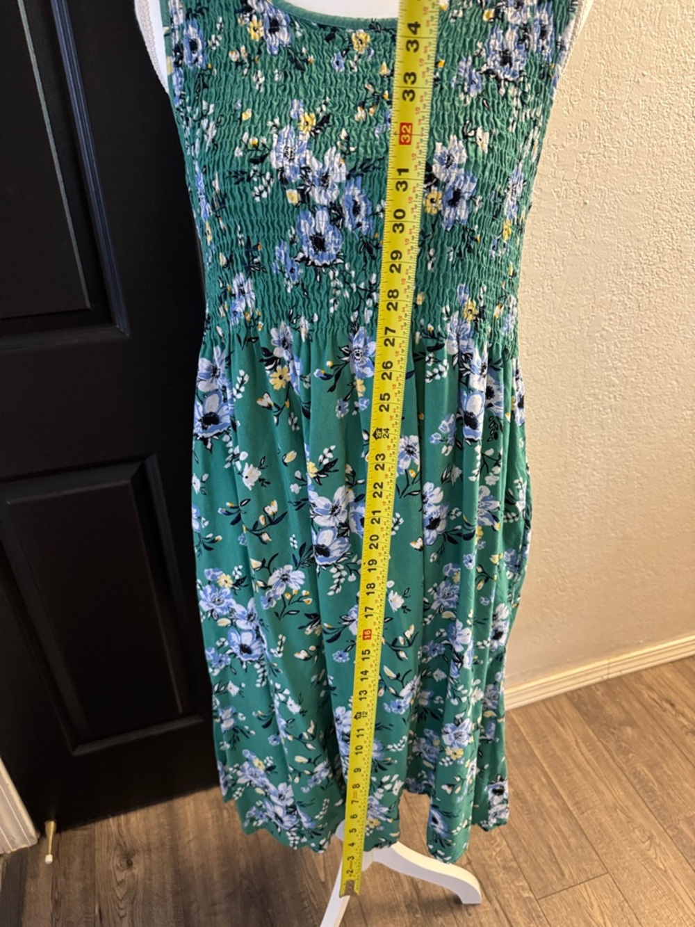 croft & barrow Green Floral Maxi Dress with Smocked Bodice - Picture 5 of 5